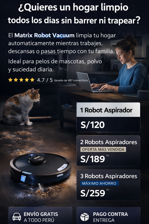 MATRIX ROBOT VACUUM – EL ROBOT QUE LIMPIA TU HOGAR MIENTRAS TÚ DESCANSAS 🏠